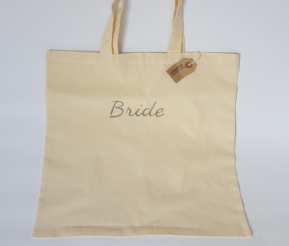Natural Cotton Shopping Bag with Bride Design