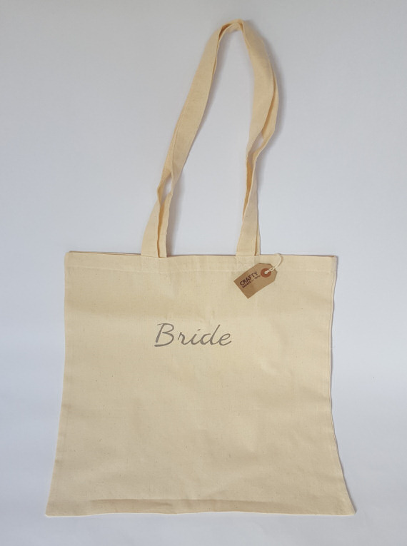 Cotton Tote Bag with Bride Design