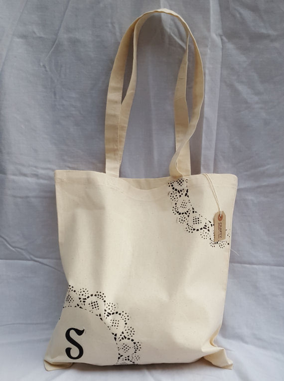Cotton Tote Bag with Initial(s)
