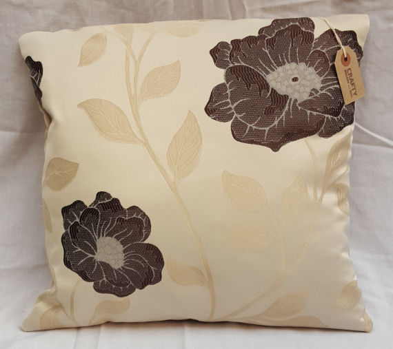 A Brown Floral Pattern Cushion with Zip