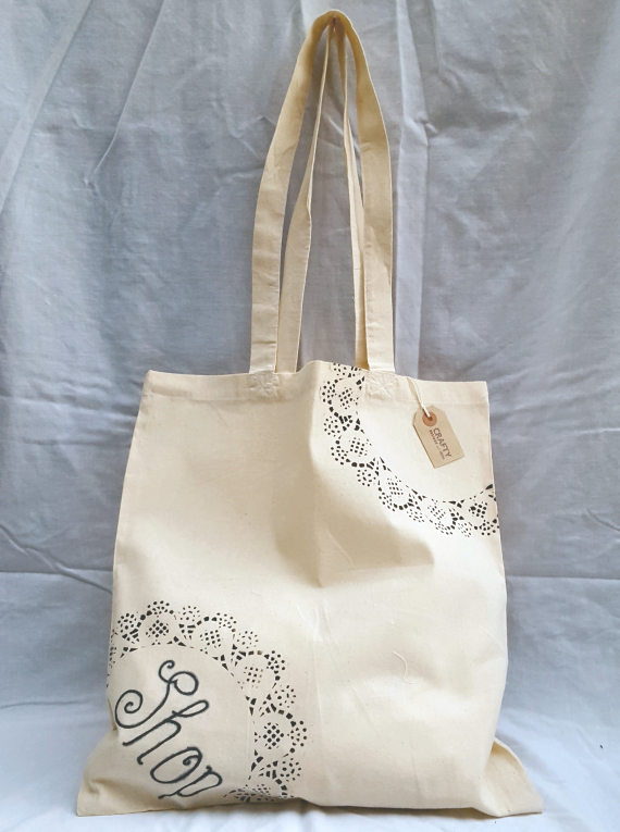 Cotton Tote Bag Shop Design in Black